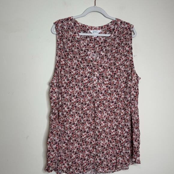 Market & Spruce Prat Henley Sleeveless Top Multicolor NWT Size 2X - Picture 3 of 8